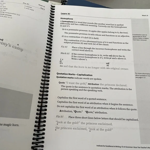 IEW Fix It! Grammar Teacher's Manual Nose tree - Picture 6 of 8